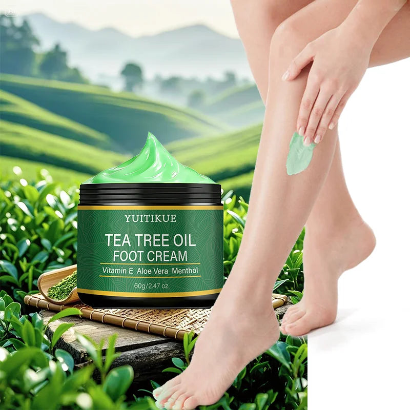 Yuitikue Tea Tree Oil Foot Cream, 60g Infused with Vitamin E & Aloe Vera, Moisturizing Foot Care Cream for Dry Cracked Feet Peaceful Pleasures Health and Wellness