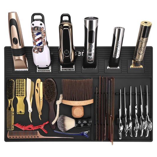 Barber Shop Magnetic Absorption Storage Pad Waterproof And Anti Slip Hairdressing Tool Comb Scissors Desktop Storage Pad Peaceful Pleasures Health and Wellness