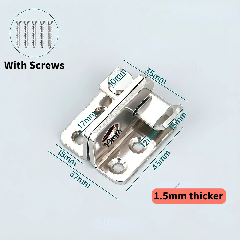 1pc Flip Latch Gate Latches Slide Bolt Latch Safety Door Lock Catch For BarnCabinet Pet Cage Garden Bathroom Garage Window Slid Peaceful Pleasures Health and Wellness Silver