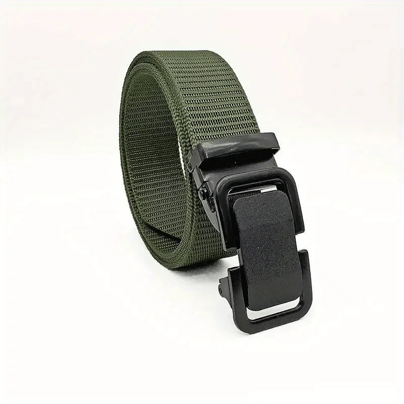 Men's Tactical Nylon Belt | Auto Buckle | Casual Black Belt