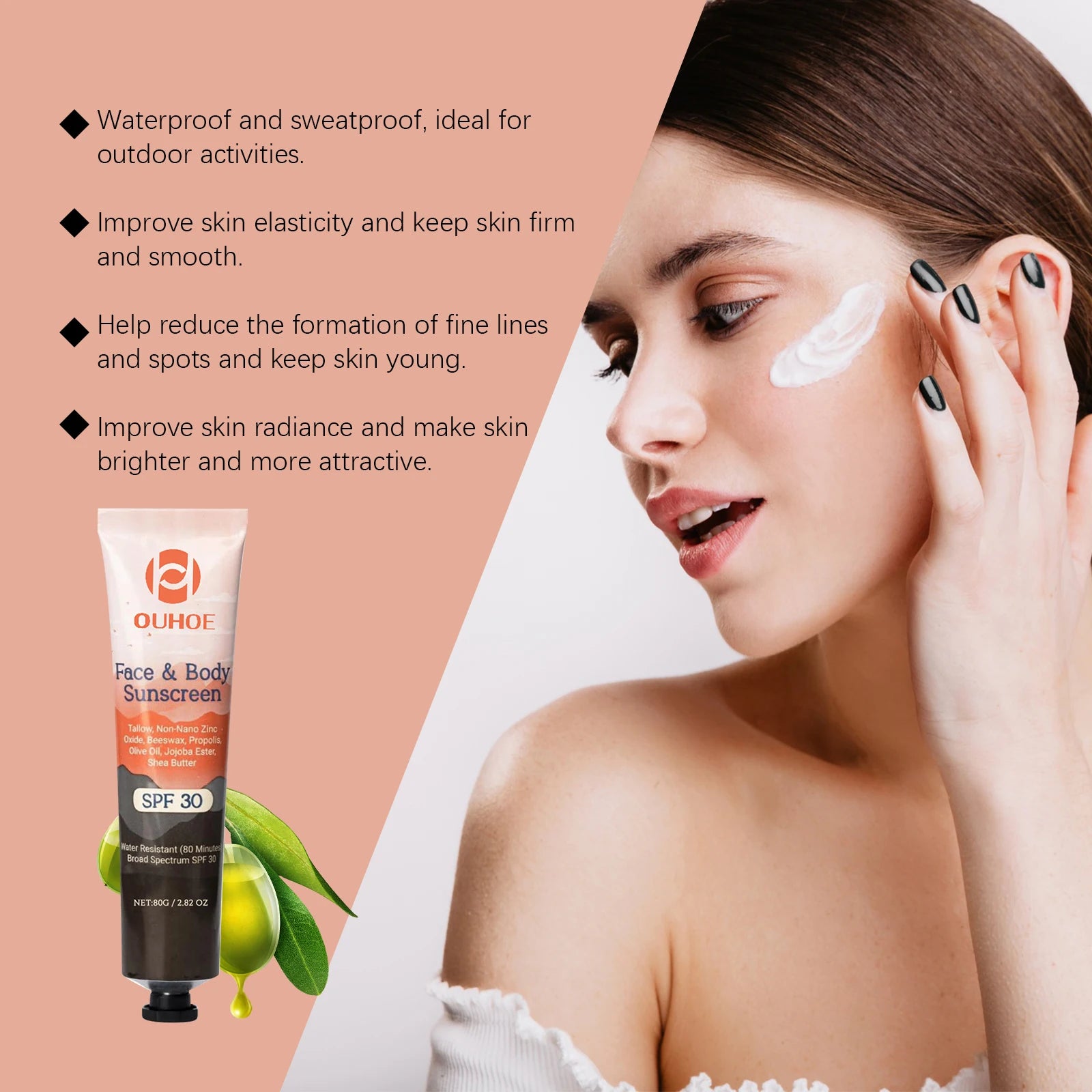 Facial Body Sunscreen UV Protection Waterproof Oil Control Sunblock Moisturizing Brightening Refresh Summer Anti Sunburn Spf30+ Peaceful Pleasures Health and Wellness