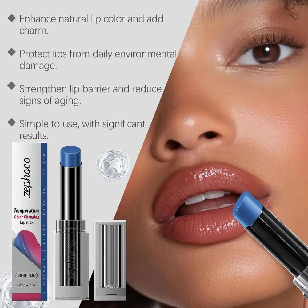 Temperature-Sensitive Color-Changing Lipstick Deeply Nourishing Prevents Dryness And Cracking Fades Lip Lines Locks In Moisture Peaceful Pleasures Health and Wellness
