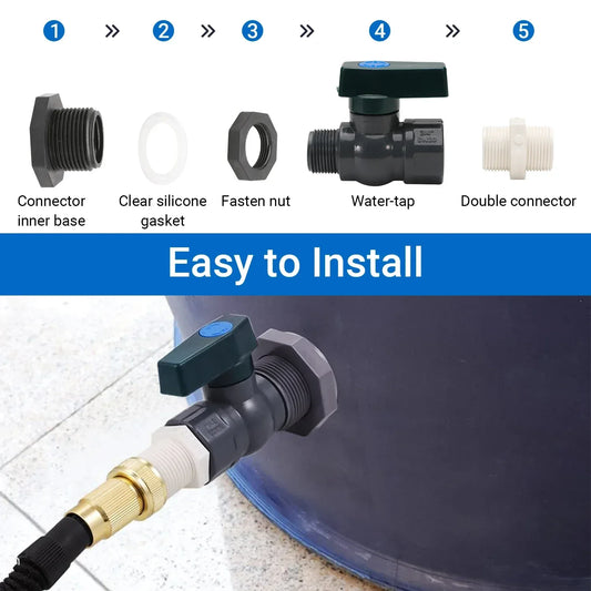 PVC Rain Barrel Spigot Kit – Drain Adapter & Connector Rain Barrel Spigot Kit Peaceful Pleasures Health and Wellness