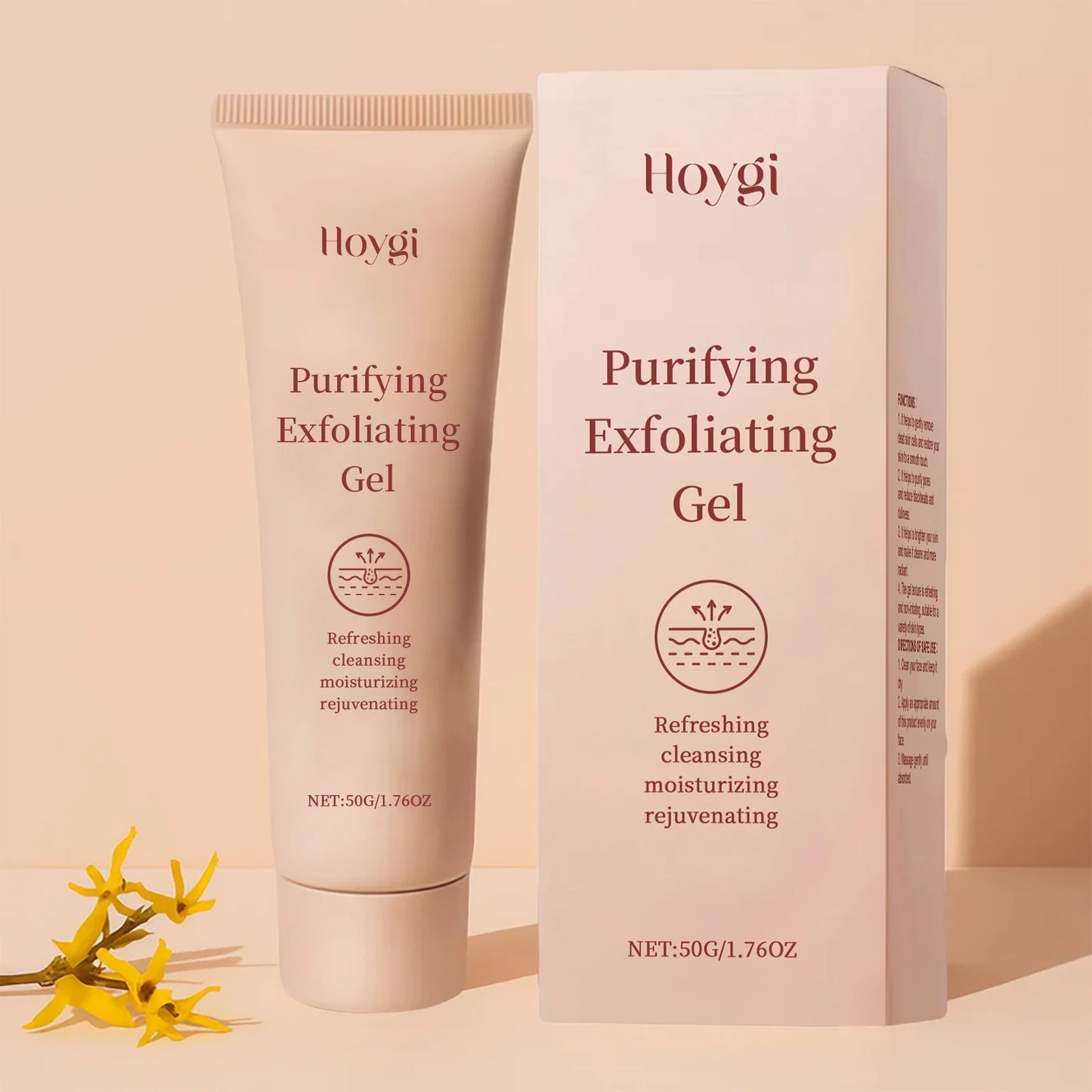 Purifying Exfoliating Gel Dead Skin Remover Oil Control Deep Cleansing Pores Shrinking Tender Face Brighten Nourish Skin Care Peaceful Pleasures Health and Wellness 50g boxed