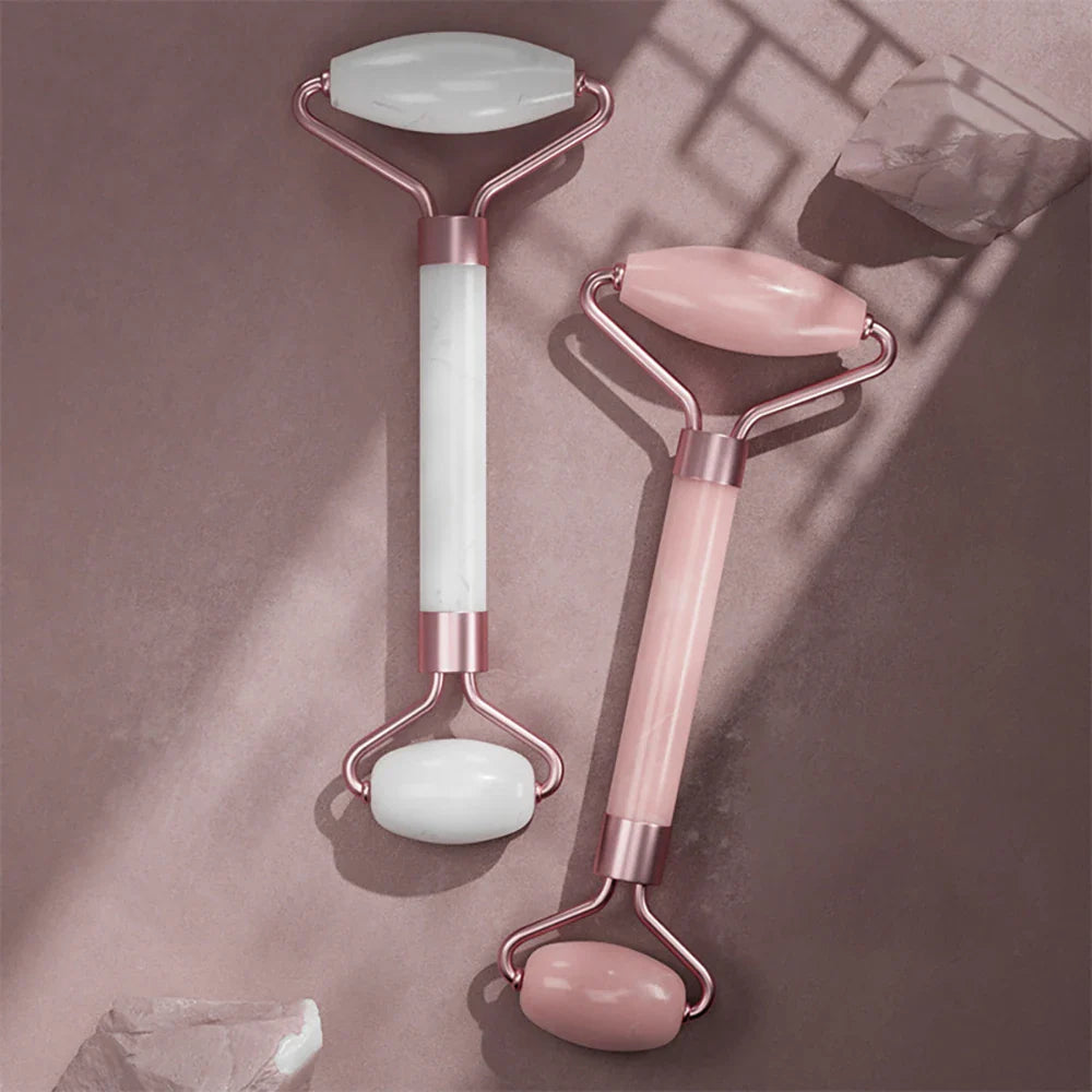 Facial Massage Roller & Gua Sha Scraping Tool Set – 2 Pcs