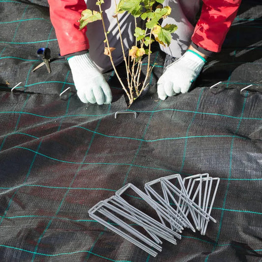 Heavy Duty U Shaped Garden Staples 20PCS Galvanized Steel Ground Pegs for Landscape Fabric Tarp Netting Fixing Tools Peaceful Pleasures Health and Wellness