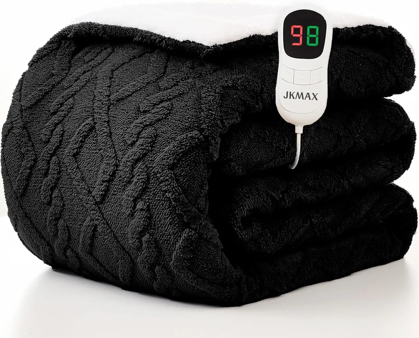 Twin Electric Heated Blanket 62x84" – 10 Levels, 5 Timers, ETL, Sherpa Peaceful Pleasures Health and Wellness United States
