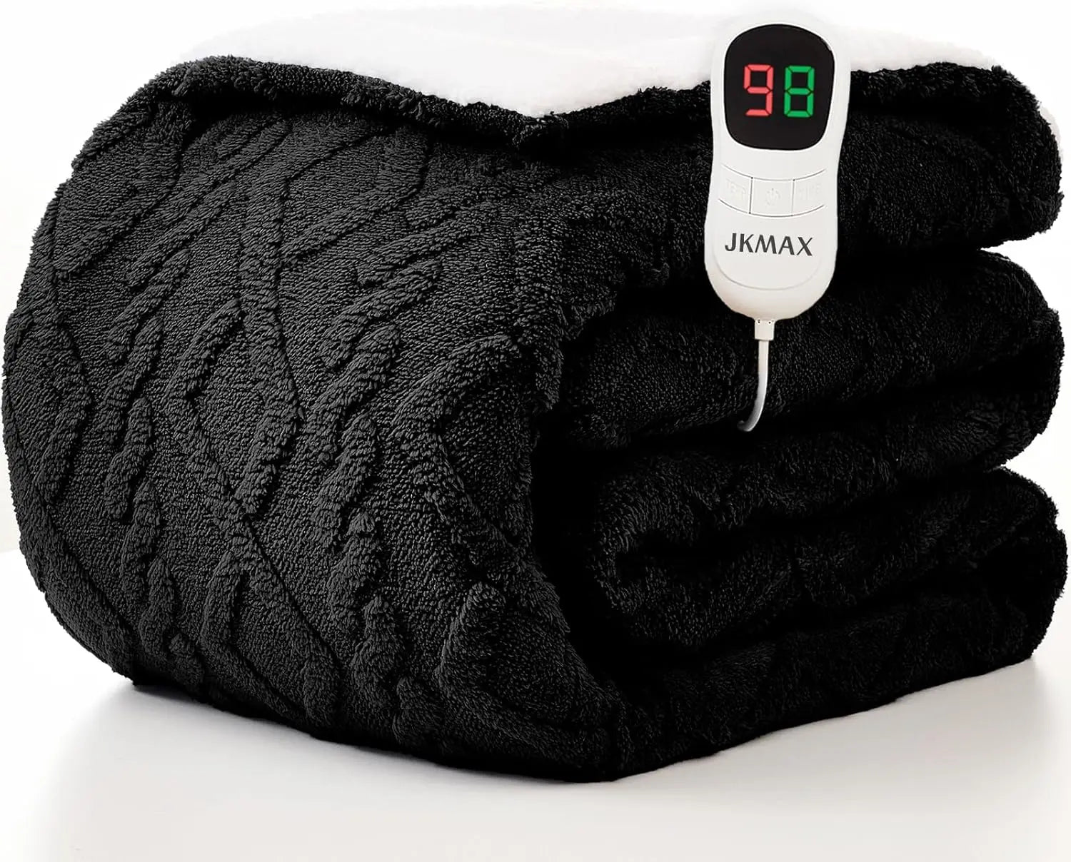 Twin Electric Heated Blanket 62x84" – 10 Levels, 5 Timers, ETL, Sherpa Peaceful Pleasures Health and Wellness United States