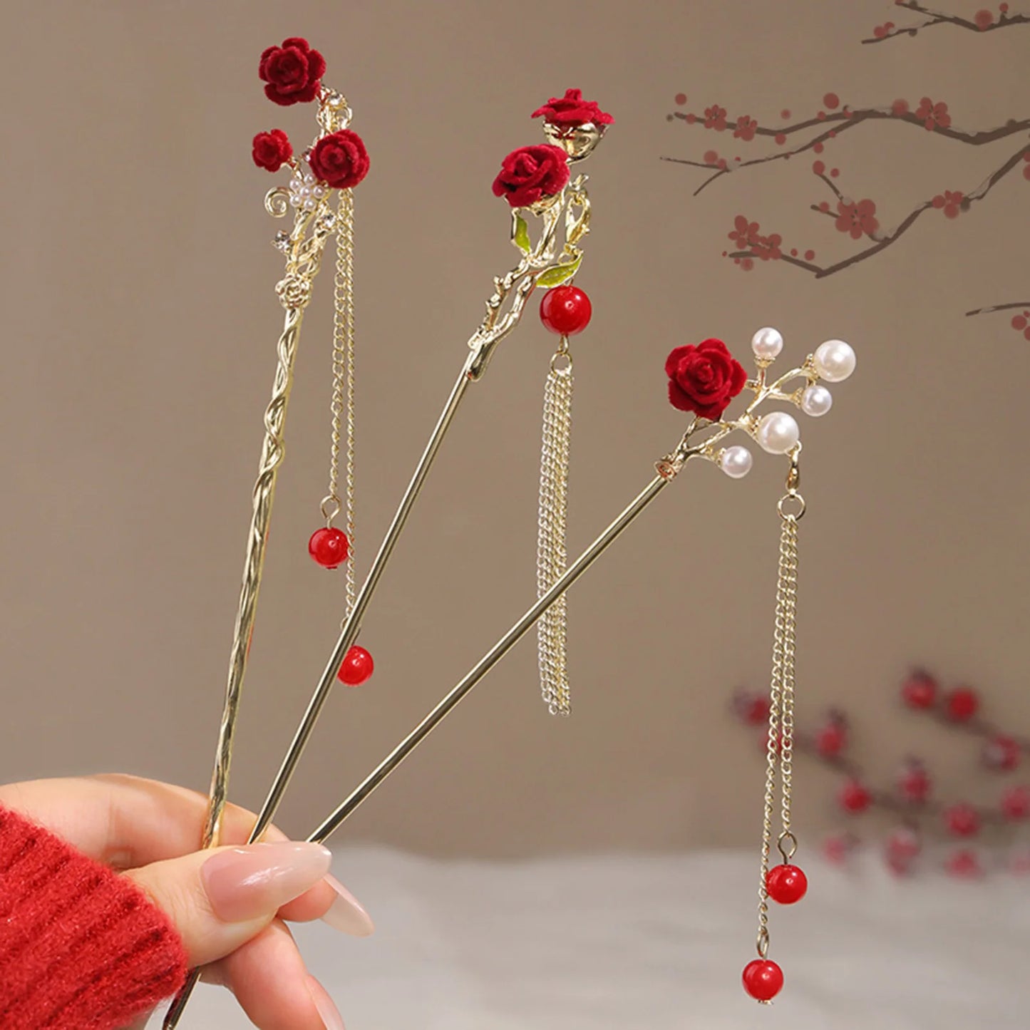 Chinese Court Style Alloy Hair Pins Durable Headdress with Elegant Tassel for Women Wedding Hanfu Cheongsam Peaceful Pleasures Health and Wellness 4