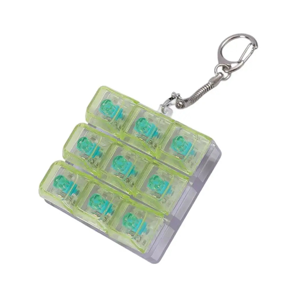 Lightweight Versatile Decompression Keychain Fingertip Press Luminous Button Toy Protable 9-key Keyboard Relieve Anxiety Toys Peaceful Pleasures Health and Wellness yellow