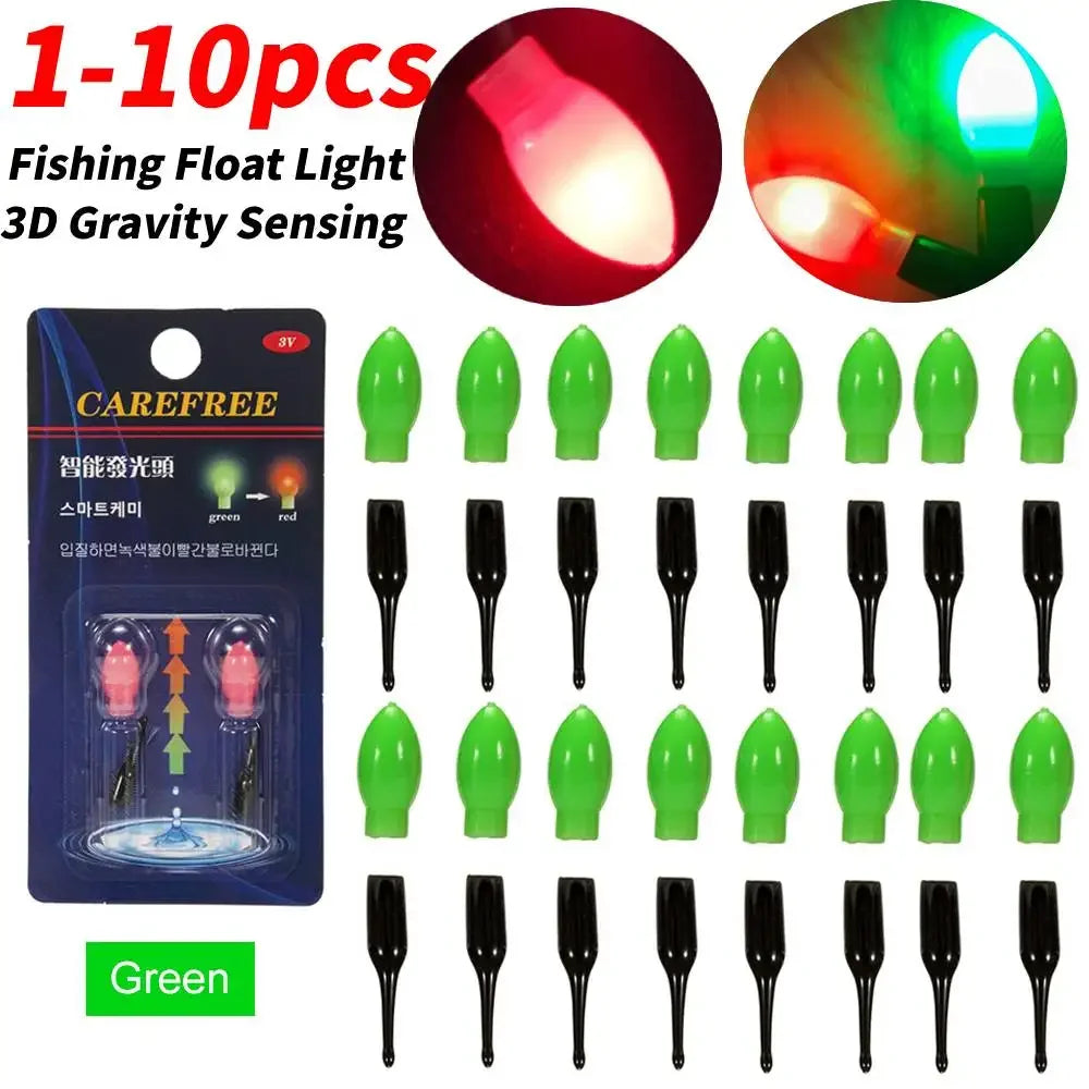 1-10pcs LED Float Tail Light 3D Gravity Sensing Fishing Float Electronic Light With CR311 Battery Deep Sea Fishing Accessories Peaceful Pleasures Health and Wellness Green 4PCS