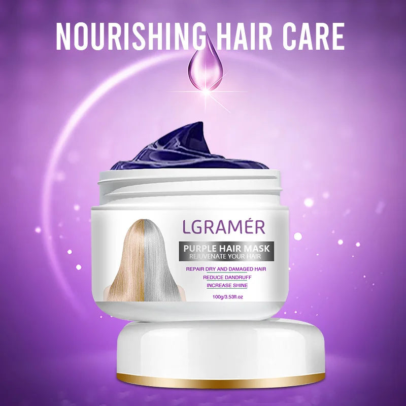 LGRAMER Keratin Purple Hair Mask 100g – Repair & Tone Keratin Hair Mask Peaceful Pleasures Health and Wellness