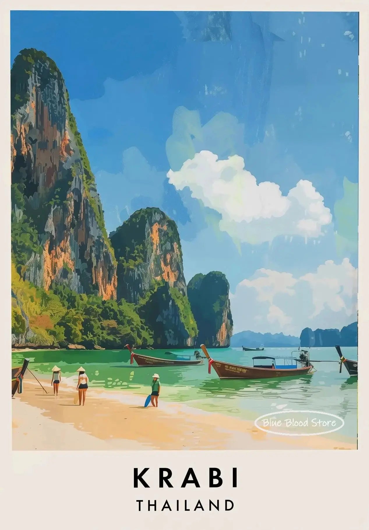 Thailand Travel Art Canvas Poster Phuket Chiang Mai Koh Phangan Bangkok City Landscape Asia Scenery Wall Art Painting Home Decor Peaceful Pleasures Health and Wellness 9 40x50cm Unframed