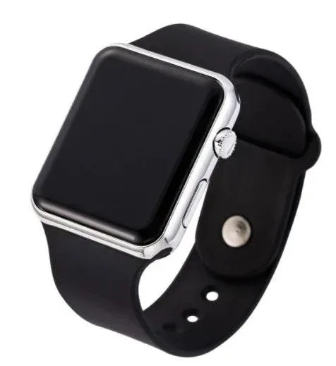 Square LED Digital Sport Watch for Men & Women – Silicone Band LED Digital Watch Oasis Select silver