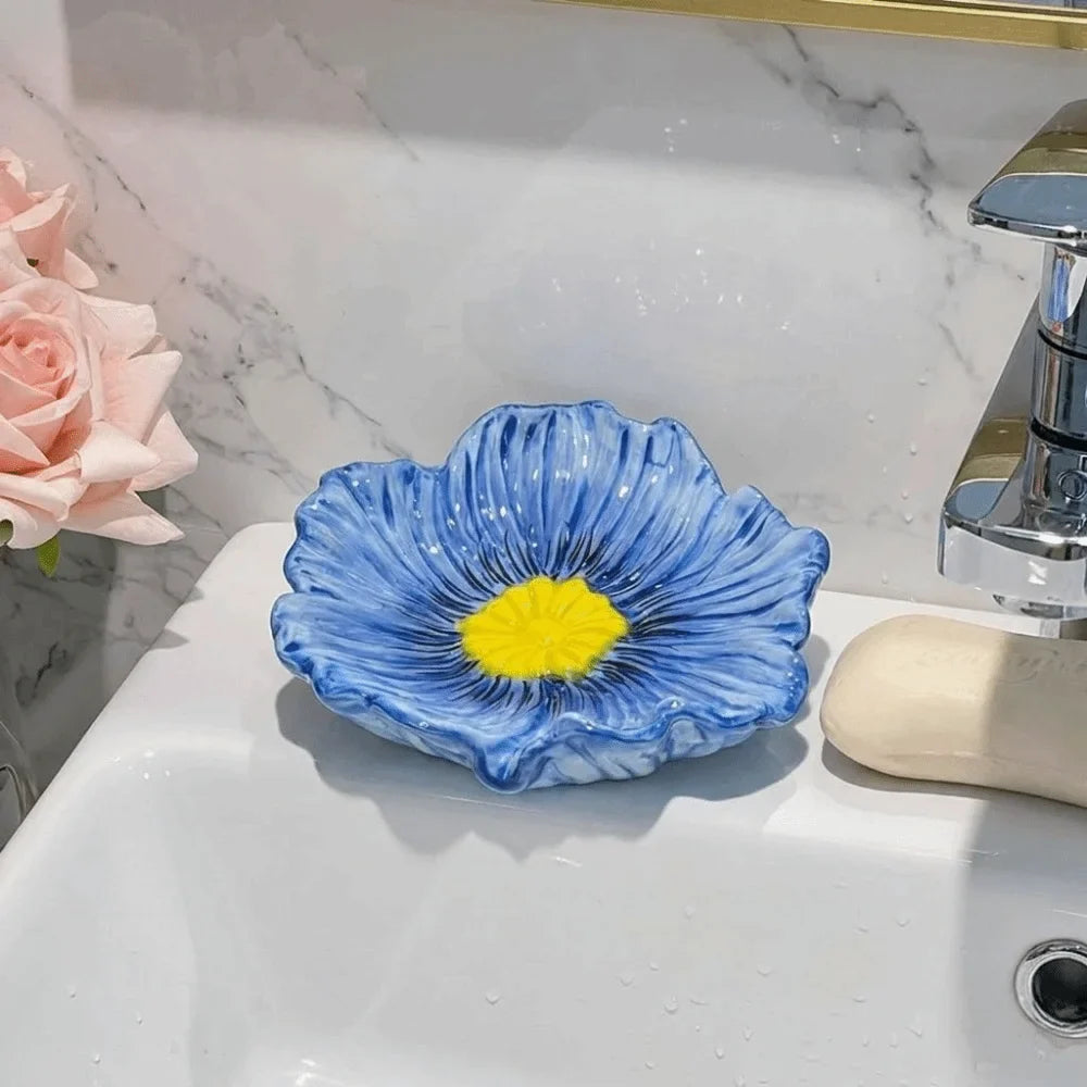 Petal Shaped Ceramic Soap Dish & Jewelry Tray | Decorative