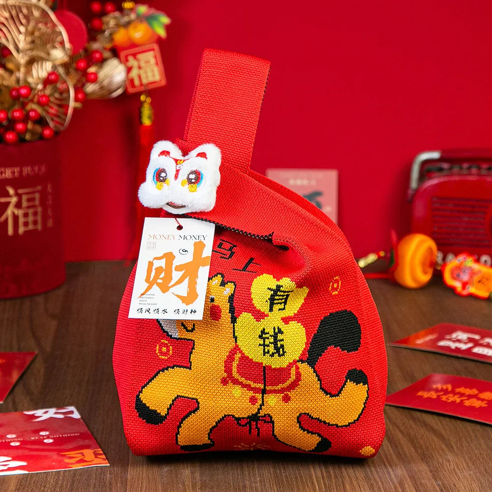 Year of the Horse Knitted Tote Bag | Reusable Gift Bag 2026