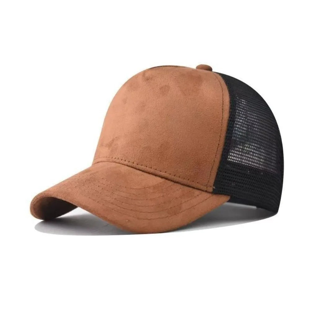 Unisex Suede Mesh Baseball Cap | Adjustable Sun Hat