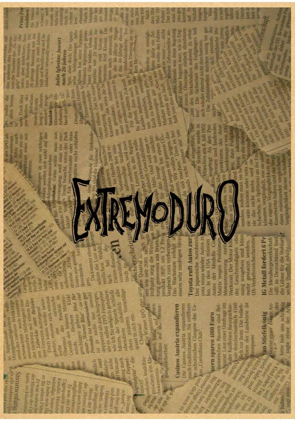 extremoduro Vintage Band Album Poster Coffee Bar Room Decor Living Room Retro Kraft Paper Wall Sticker Art Painting Peaceful Pleasures Health and Wellness