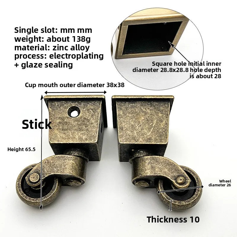 Brass Furniture Caster | Universal Piano & Sofa Wheel Roller