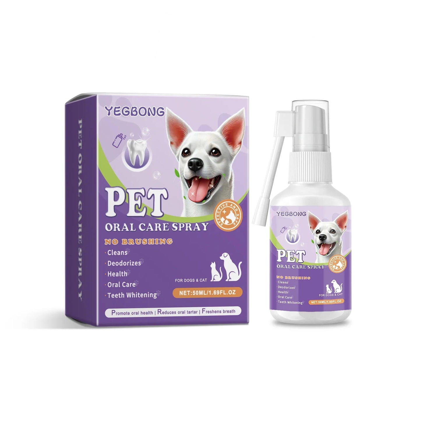 YEGBONG 50ml Pet Oral Spray – Fresh Breath, Plaque & Tartar