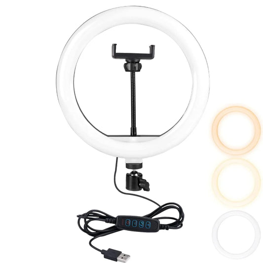 VeFly 10-Inch LED Ring Light | Bi-Color USB Selfie & Streaming LED Ring Light Oasis Select