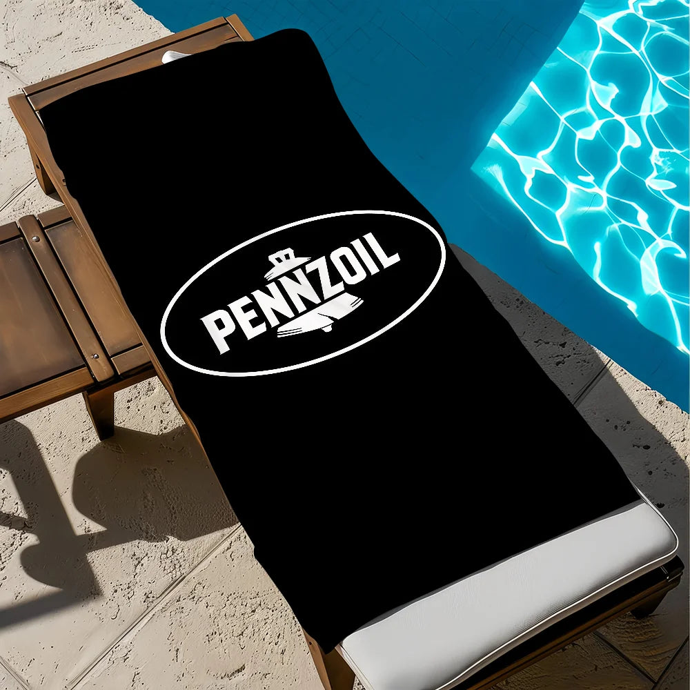 Pennzoil Logo Quick-Dry Beach Towel | Soft Pool & Sports Towel Quick-Dry Beach Towel Peaceful Pleasures Health and Wellness z3 STJ150x180CM