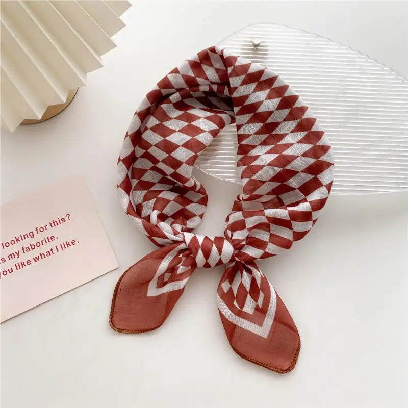 58cm Square Scarf – Handkerchief Print Neck, Hair & Bag Wrap