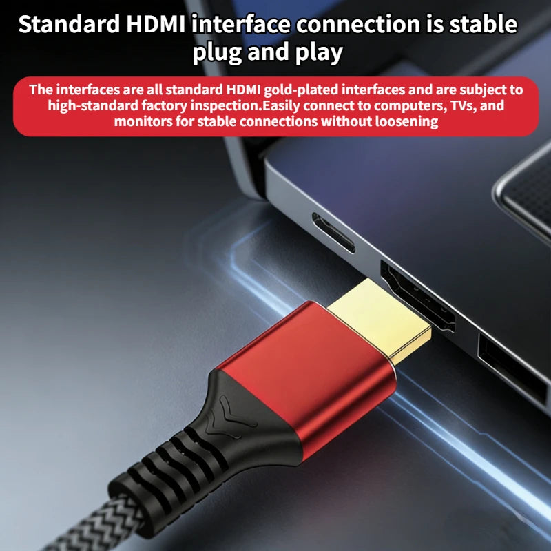 HDMI-compatible Cable 8K60HZ 48Gbps HDTV2.1V 4K 120HZ 3D TV Computer Monitor Projector PS Game Console Audio And Video PC Laptop Peaceful Pleasures Health and Wellness