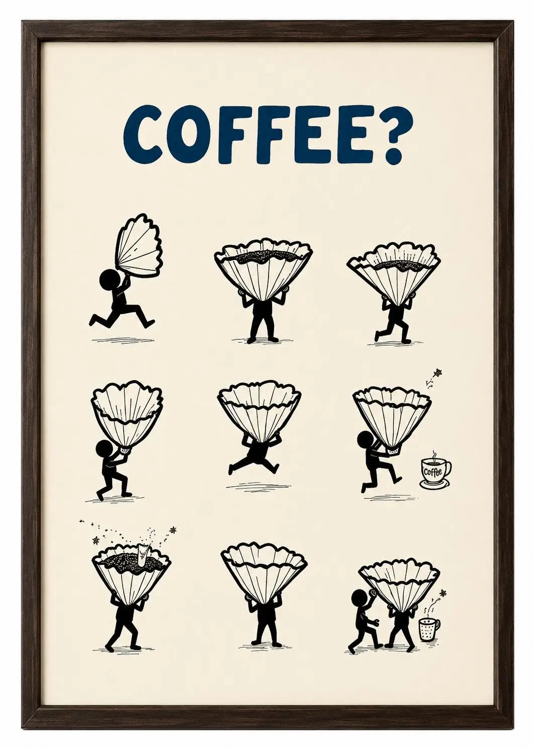 1pc CoffeeClub VintageCoffee ArtPrint WalDecor WithBarista &EspressoMachineDesign Perfect ForKitchen Office,Living Bed Bathroom, Peaceful Pleasures Health and Wellness G3828 30x40cm White Framed