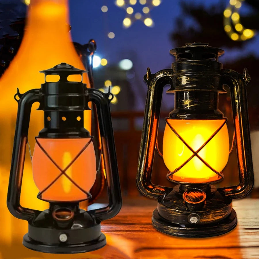 Retro LED Horse Lantern – Rechargeable Portable Hanging Lamp