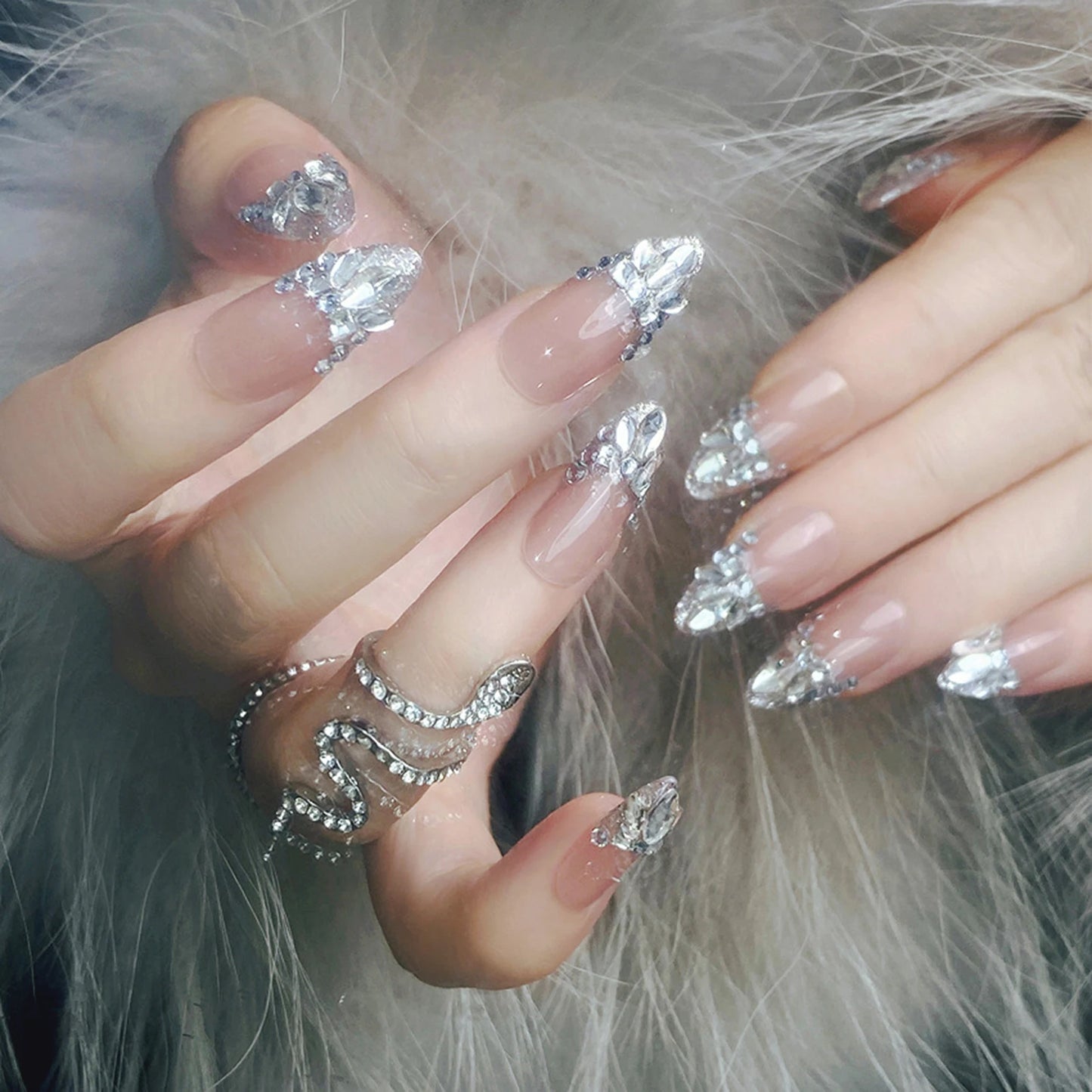 24pcs Sweet Cute Bow False Nails with Pink Crystal Design Korean Fake Nail Tips for Girl Lady Wearable Full Cover Press on Nails Peaceful Pleasures Health and Wellness 12