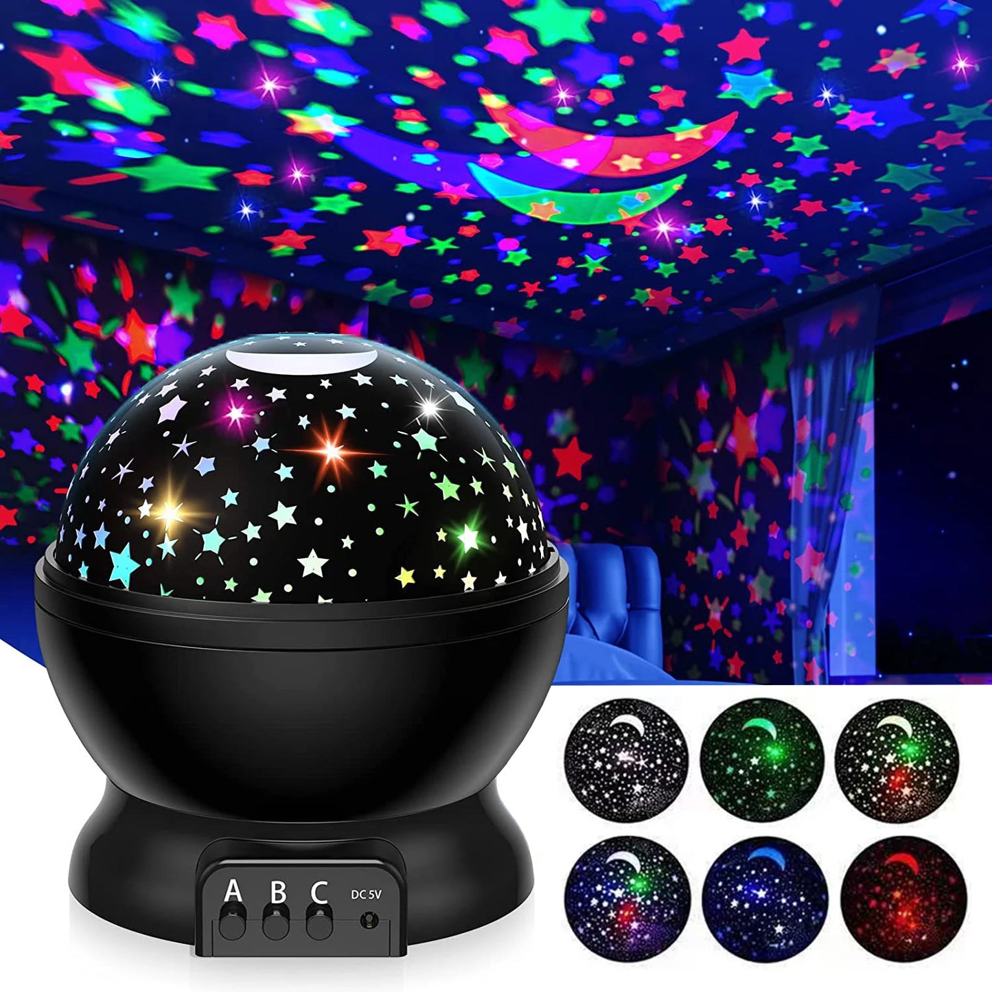 Starry Sky Projector Night Light Projector Baby Lamp Decor Rotating Starry Nursery Moon Galaxy Projector Table Night Lamp Peaceful Pleasures Health and Wellness