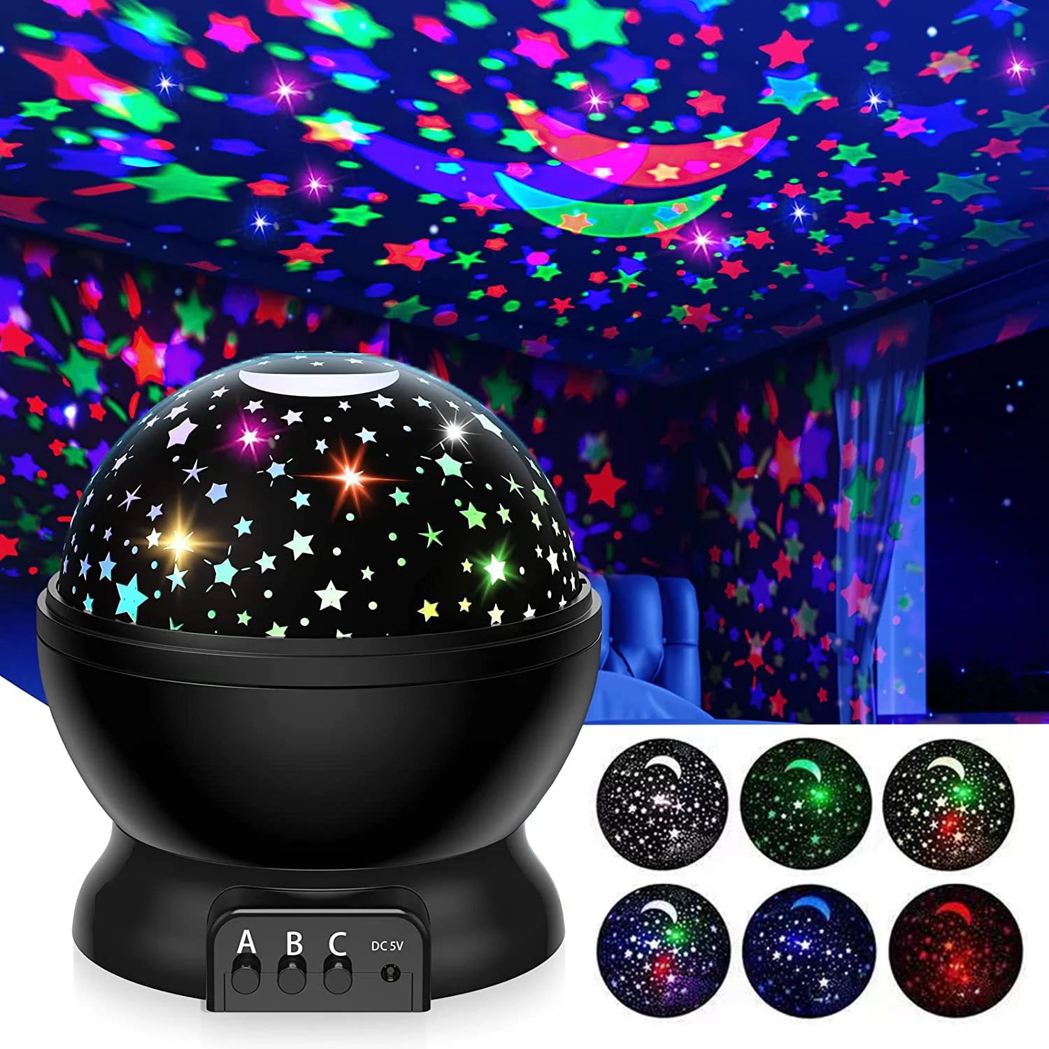 Starry Sky Projector Night Light Projector Baby Lamp Decor Rotating Starry Nursery Moon Galaxy Projector Table Night Lamp Peaceful Pleasures Health and Wellness