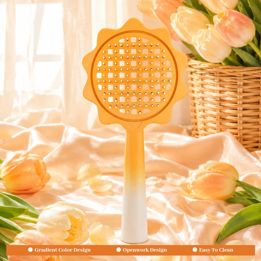 Gradient Sunflower Hairbrush | Detangling Scalp Massage Comb