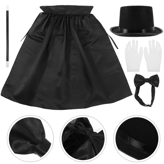 1Set Detective Cosplay Supplies Set Hat Gloves Bowtie Authentic Mustache Magician Role Play Props for Halloween Party Games Peaceful Pleasures Health and Wellness other