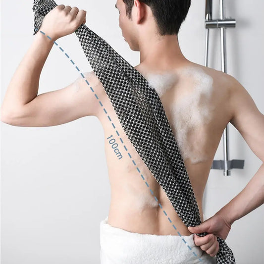 Double-Sided Exfoliating Bath Scrubber Strip | Back Scrubber Exfoliating Bath Scrubber Peaceful Pleasures Health and Wellness