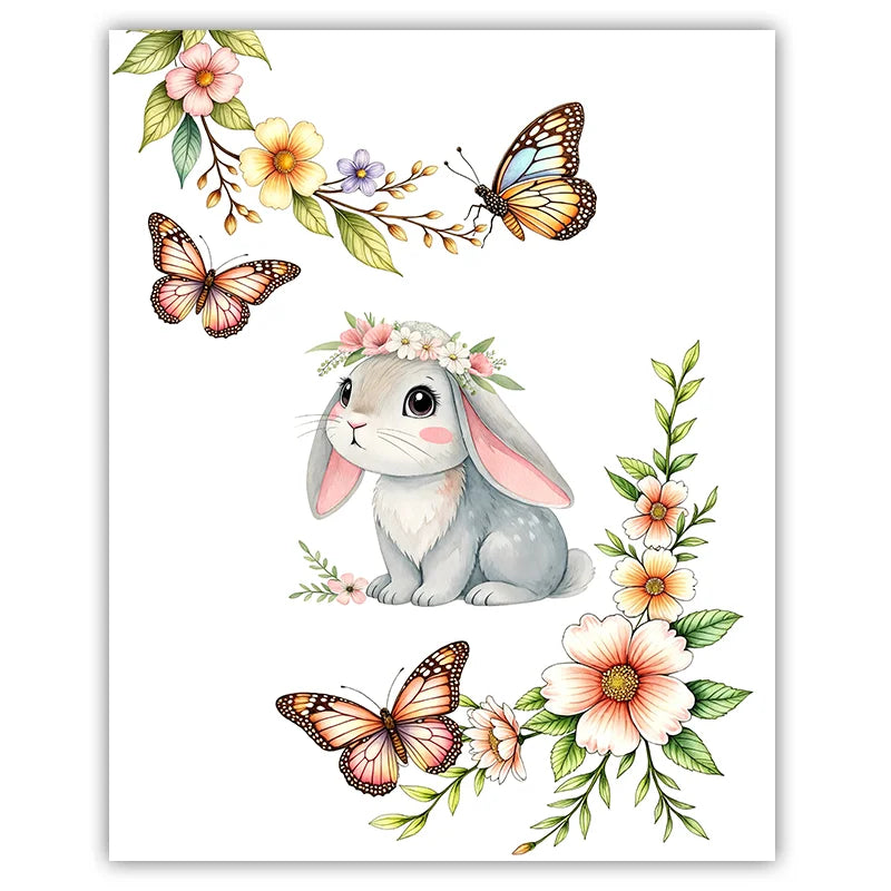 Custom Name Nursery Canvas Wall Art – Animals & Wildflowers Personalized Canvas Print Peaceful Pleasures Health and Wellness