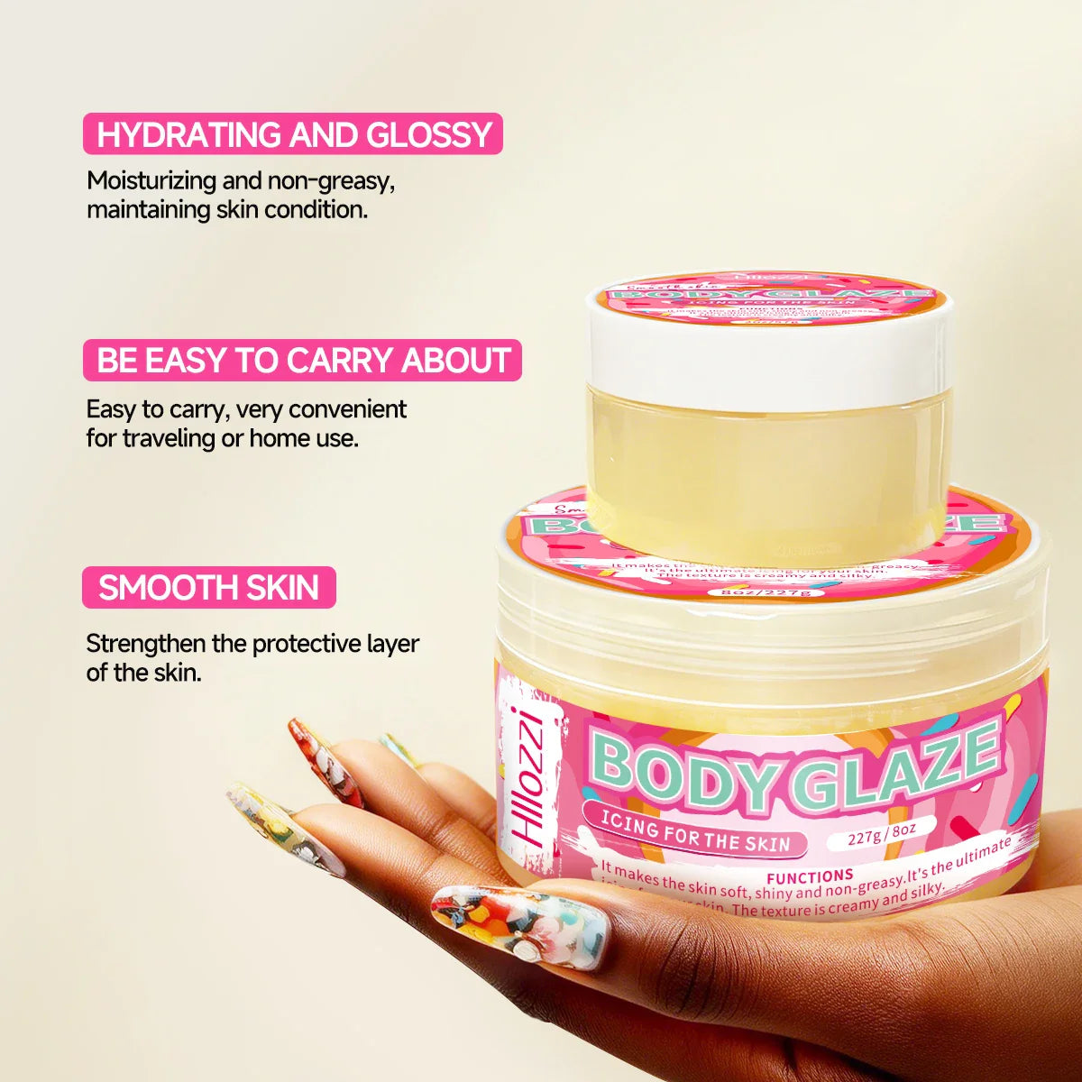 Body Glaze Donut Cream – Moisturizing & Brightening | 2oz & 8oz