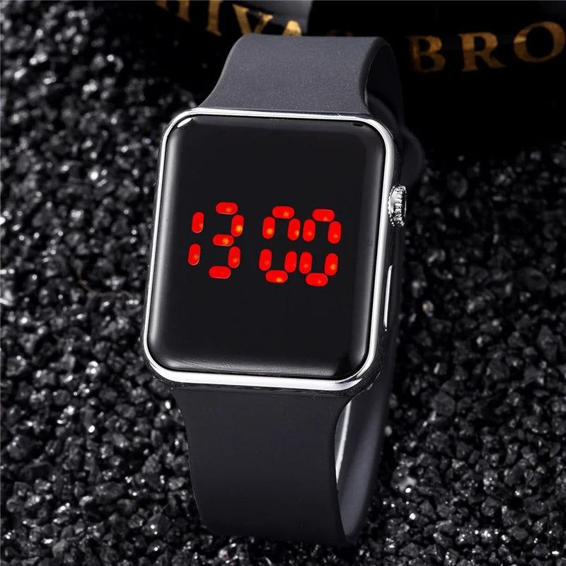 TINUORA Square LED Digital Watch – Unisex Casual Sports Wristwatch