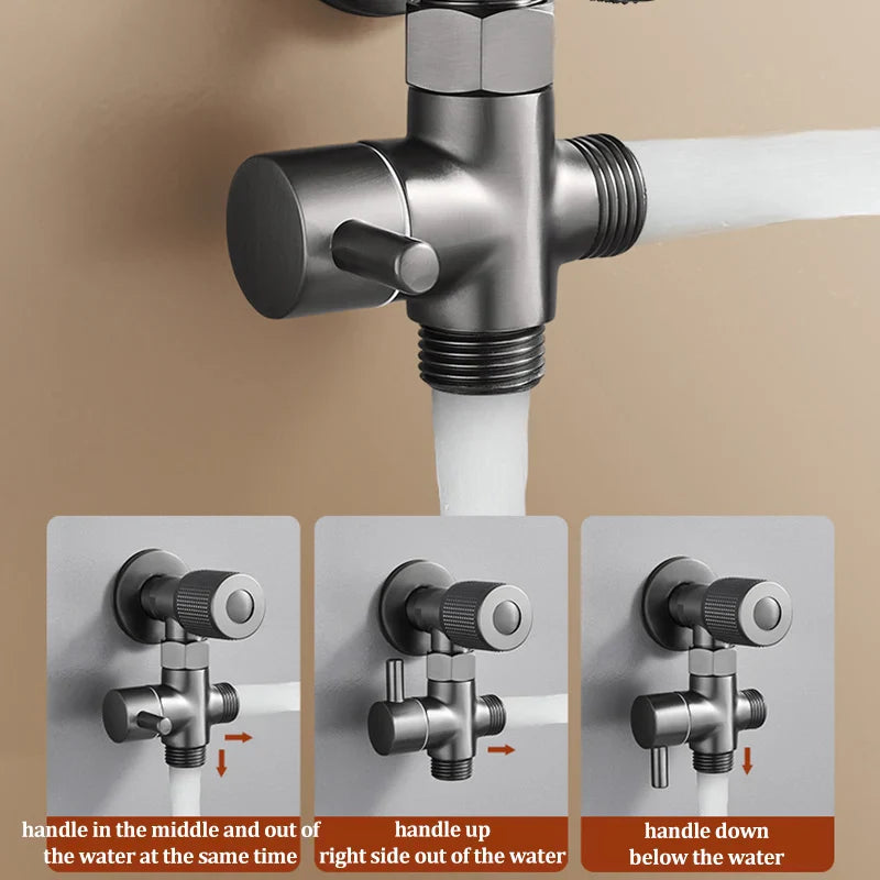 High Pressure Toilet Sprayer Gun – 1 In 2 Out Corner Valve