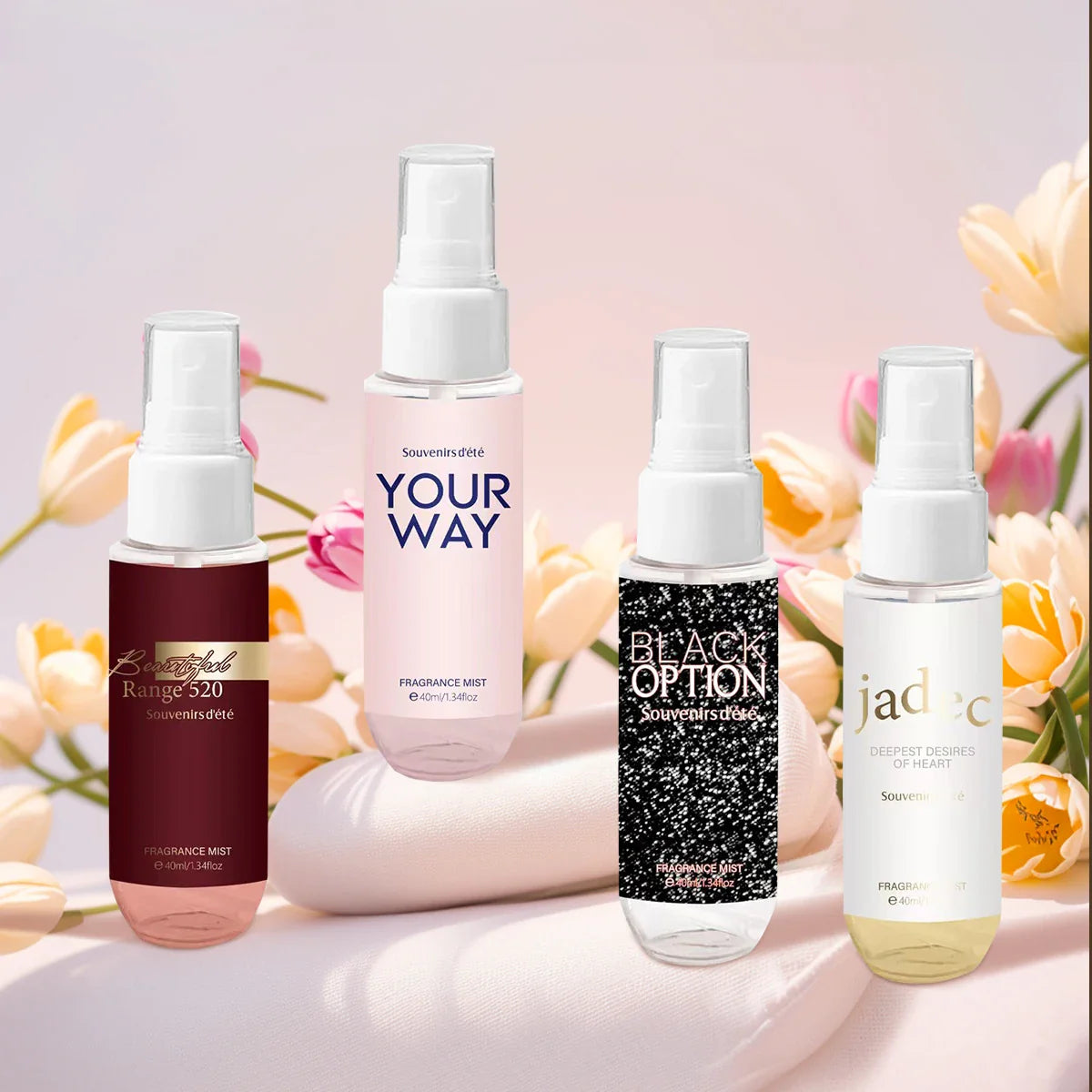 4-Piece Floral Body Perfume Spray – Alcohol-Free Women's Gift Set