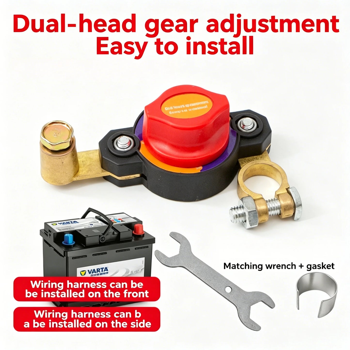 Car Battery Disconnect Switch LED Voltage Display 12/24V