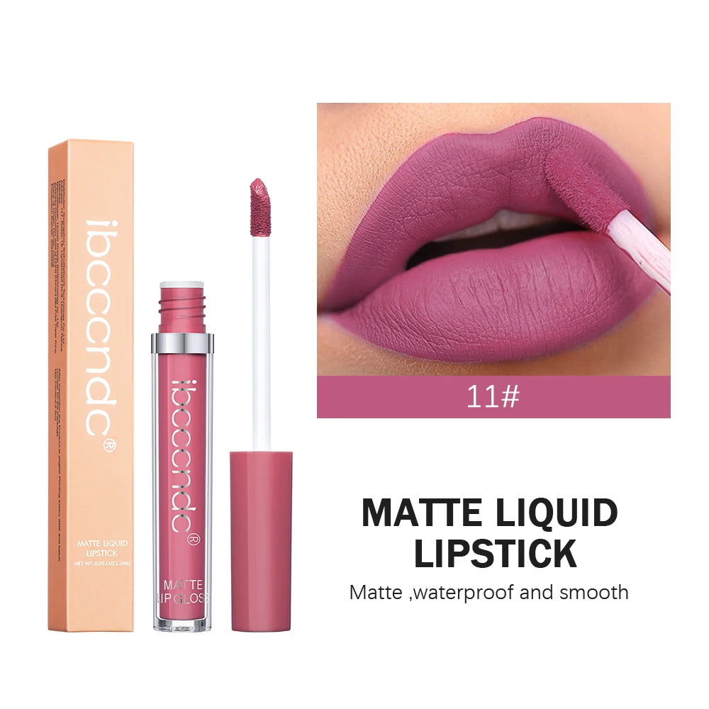 ibcccndc 12-Color Matte Velvet Liquid Lipstick – 12Hr Wear Liquid Lipstick Peaceful Pleasures Health and Wellness 11