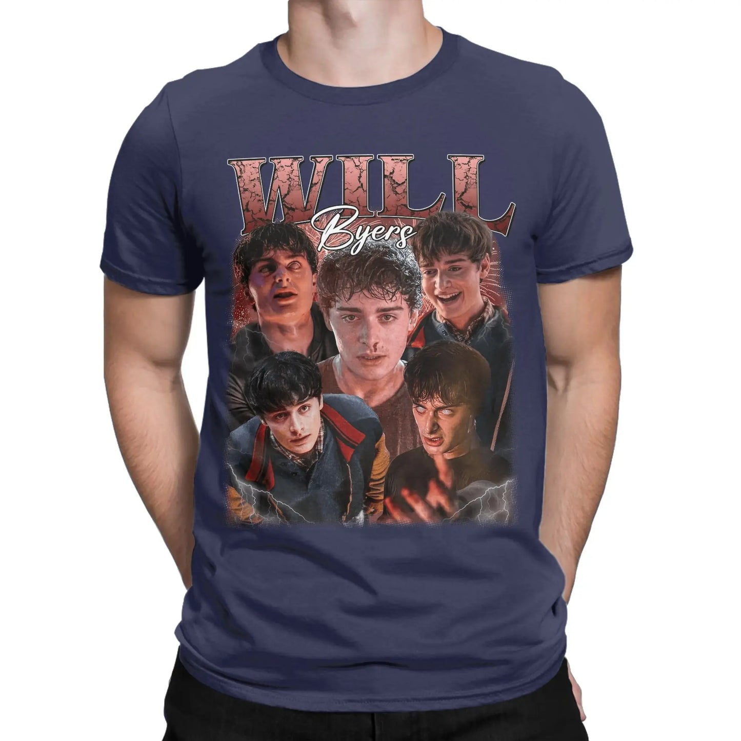 Men's Will Byers T Shirts TV Show 100% Cotton Clothes Vintage Short Sleeve O Neck Tee Shirt Gift Idea T-Shirts Peaceful Pleasures Health and Wellness Navy Blue XXL