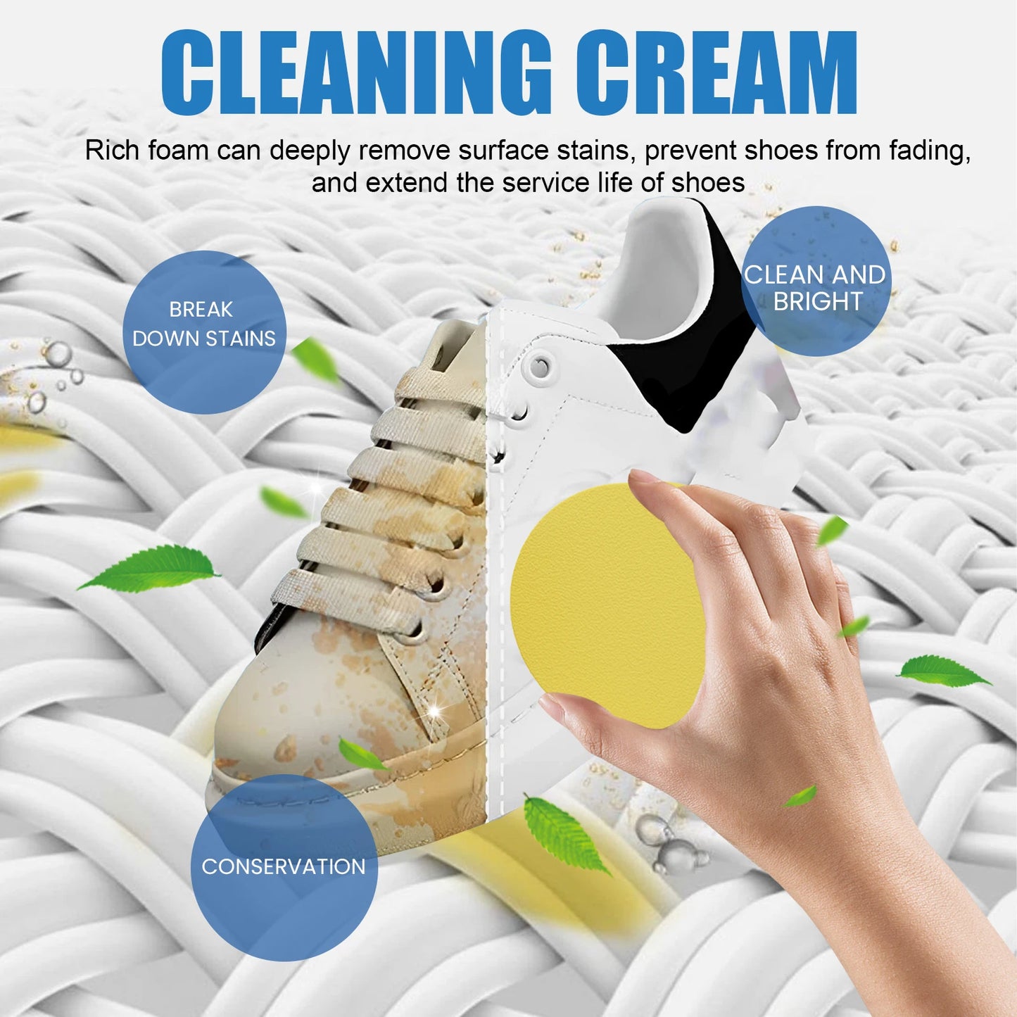 Jue-Fish Sneaker Cleaning Cream | Remove Yellow Edges & Stains