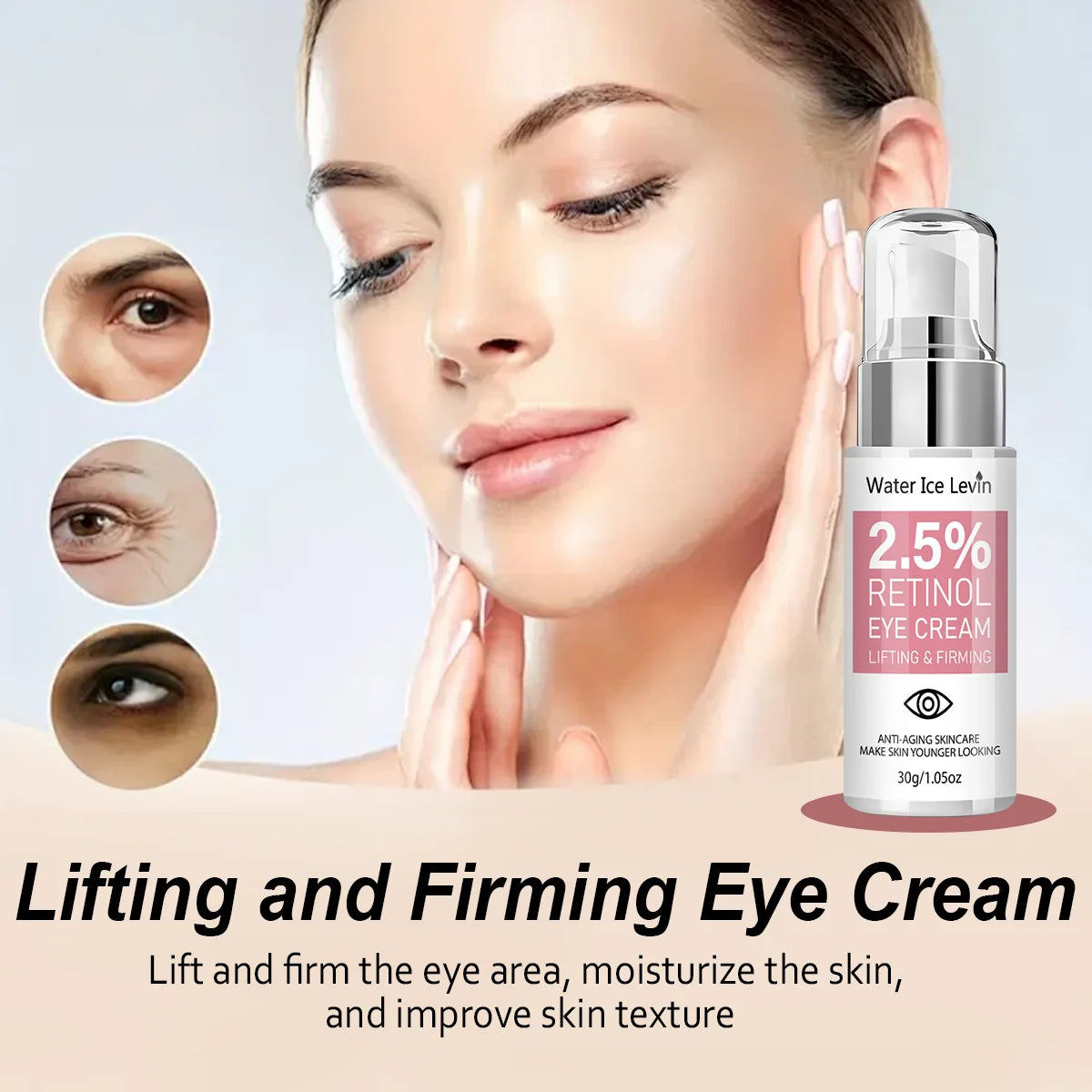 2.5% Retinol Eye Cream – Firming & Hyaluronic Acid | 30g Anti-Aging Eye Cream Peaceful Pleasures Health and Wellness