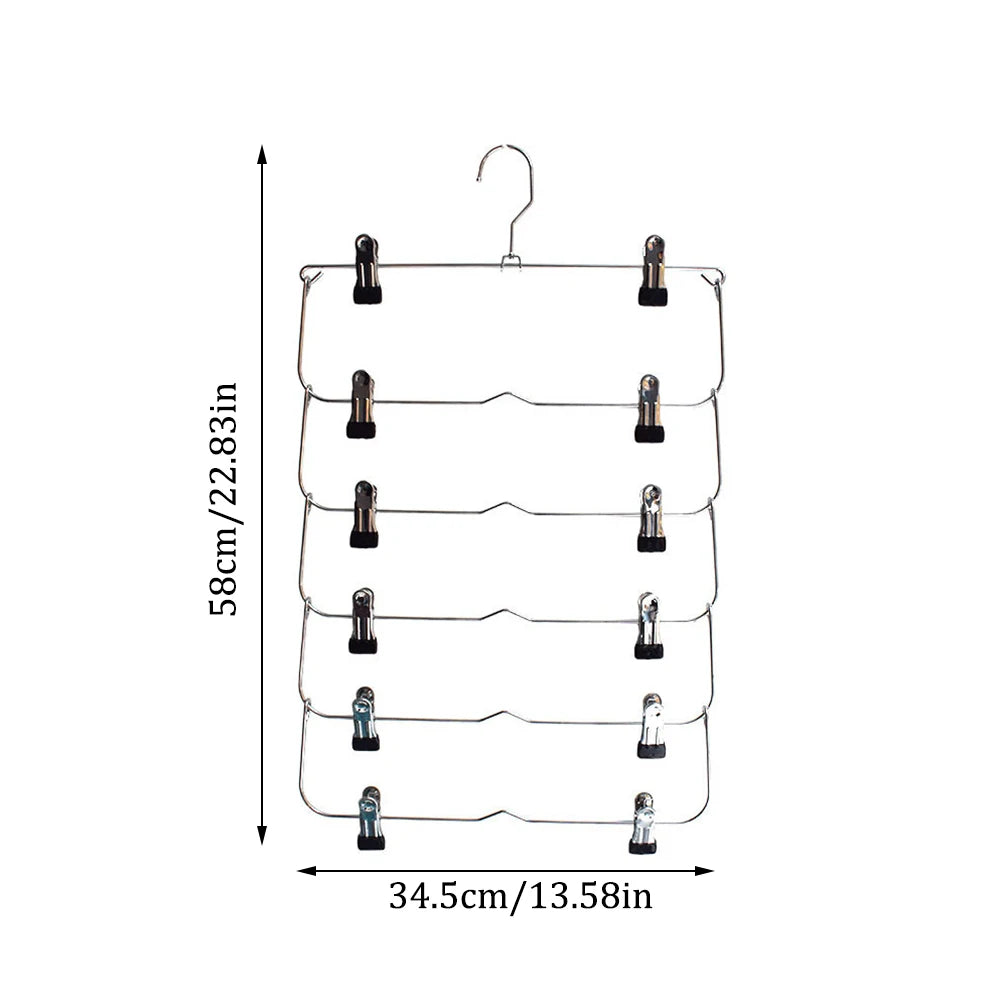 Multi Functional Folding Multi-Layer Pants Rack, Pants Hanger, Household Anti Slip And Seamless Wardrobe Storage Tool Peaceful Pleasures Health and Wellness