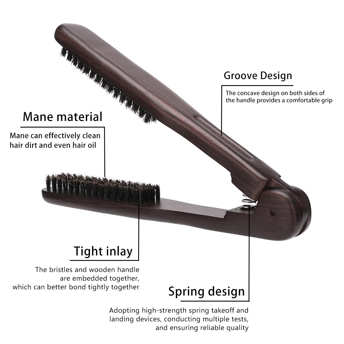 Wooden Hair Straightening Comb Hairdressing Comb, Practical Double Sided Brush Using with Dryer for Making Smoother Peaceful Pleasures Health and Wellness