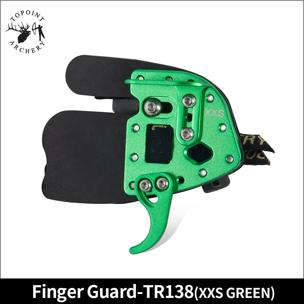 Leather Aluminum Archery Finger Guard Right Handed Reverse Bow