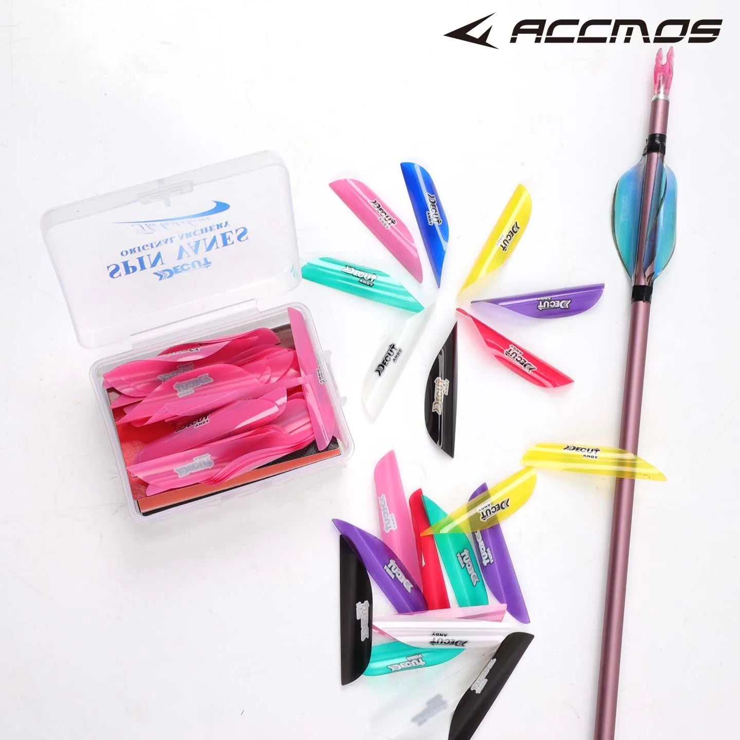 DECUT Arrow Spiral Feather Spin Vane Shaft Fletche Right Wing Sticker